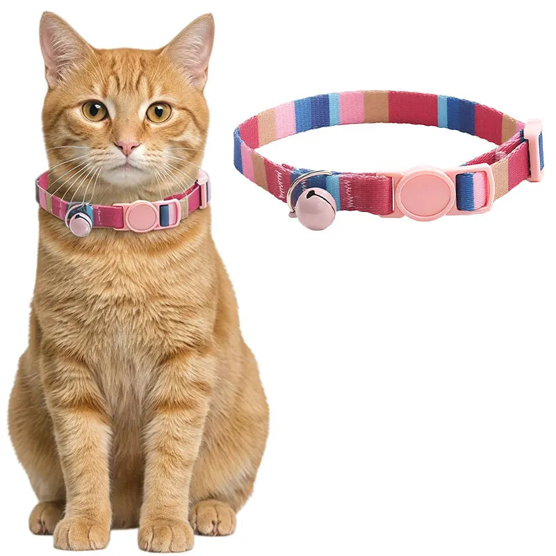 Cute Cat Collar Kitten Safety Breakaway Collar with Bell Adjustable Soft Collars for Small Cats Pet Products Necklace Decor
