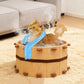 Bathtub Shape Semi-Enclosed Felt Cat Bed for Small Medium Cats Cozy 4 Seasons Universal Cat House with Claw Sharpening Feature