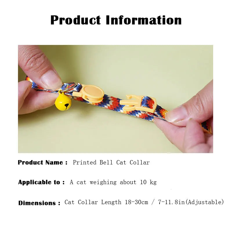 Cute Cat Collar Kitten Safety Breakaway Collar with Bell Adjustable Soft Collars for Small Cats Pet Products Necklace Decor