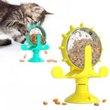 Cat and dog pet toys, feeding devices, windmill turntable food dispensers, cat-entertaining interactive toys